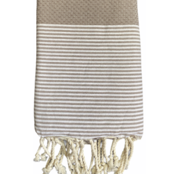 fouta-nid-abeille-taupe-personnalisee