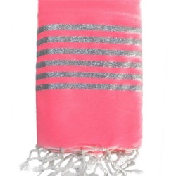 fouta-plate-lurex-rose-fluo-personnalisable-cadeau-adulte-plage-mer-soleil-serviette